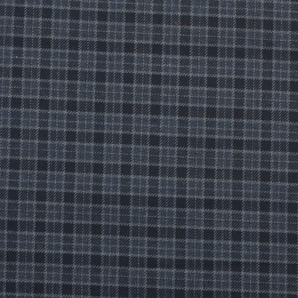 Wool Blazer Fabric (2 Meter)-Black Gray Checks-90629