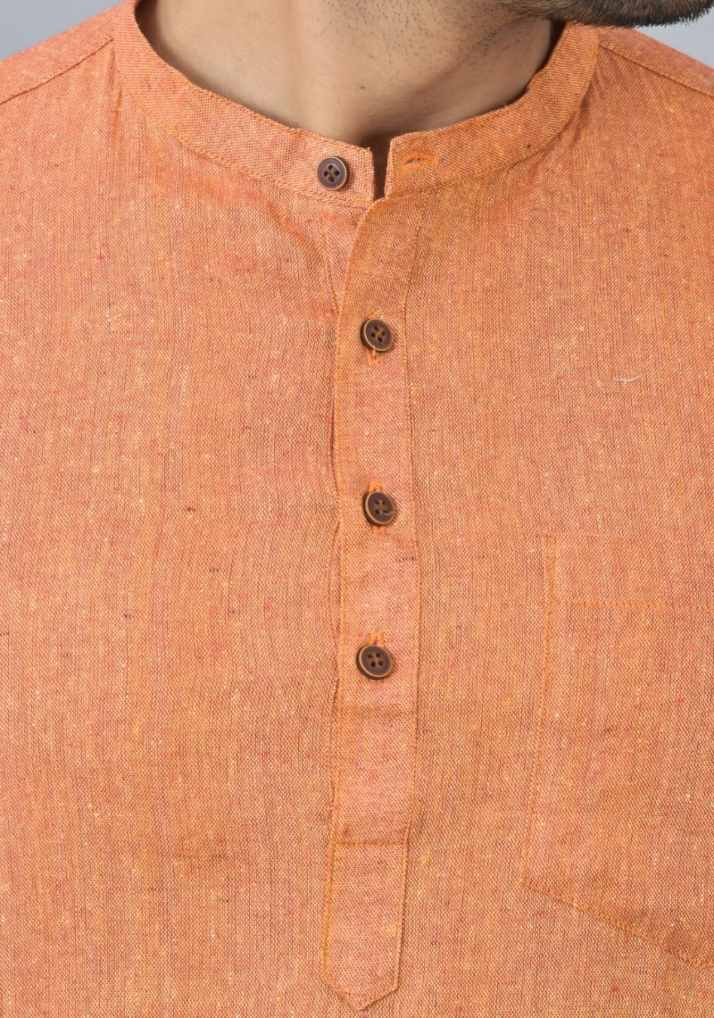 Men Cotton Solid Co-ord Set Brick Red-25728