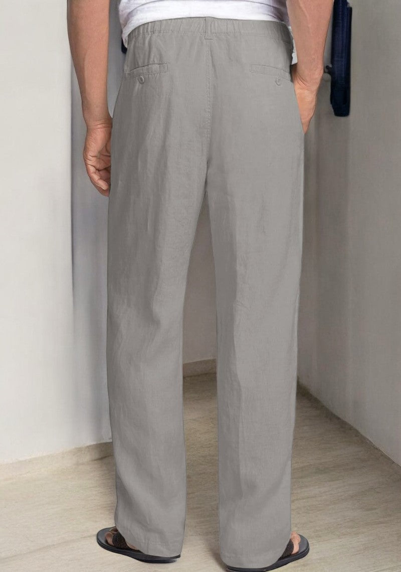 Gray Linen Regular Fit Pant-49377