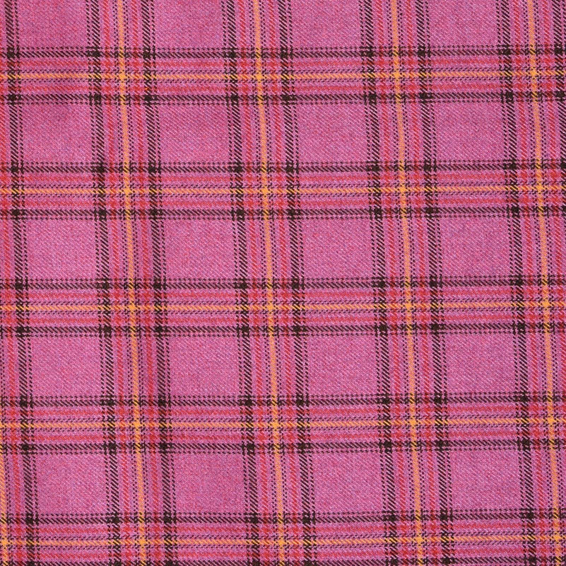Wool Blazer Fabric (2 Meter)-Pink Black Checks-90655