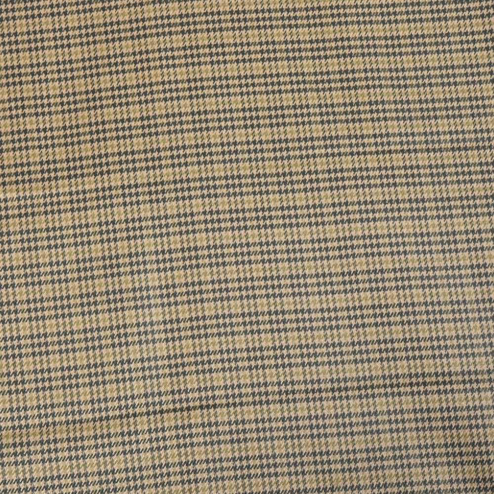 Beige Black Checks (2 Meter) Tweed Wool Fabric-90764
