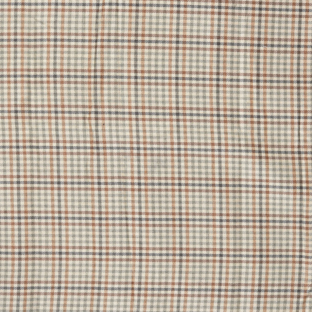 Beige Brown Checks (2 Meter )Tweed Wool Fabric-90765