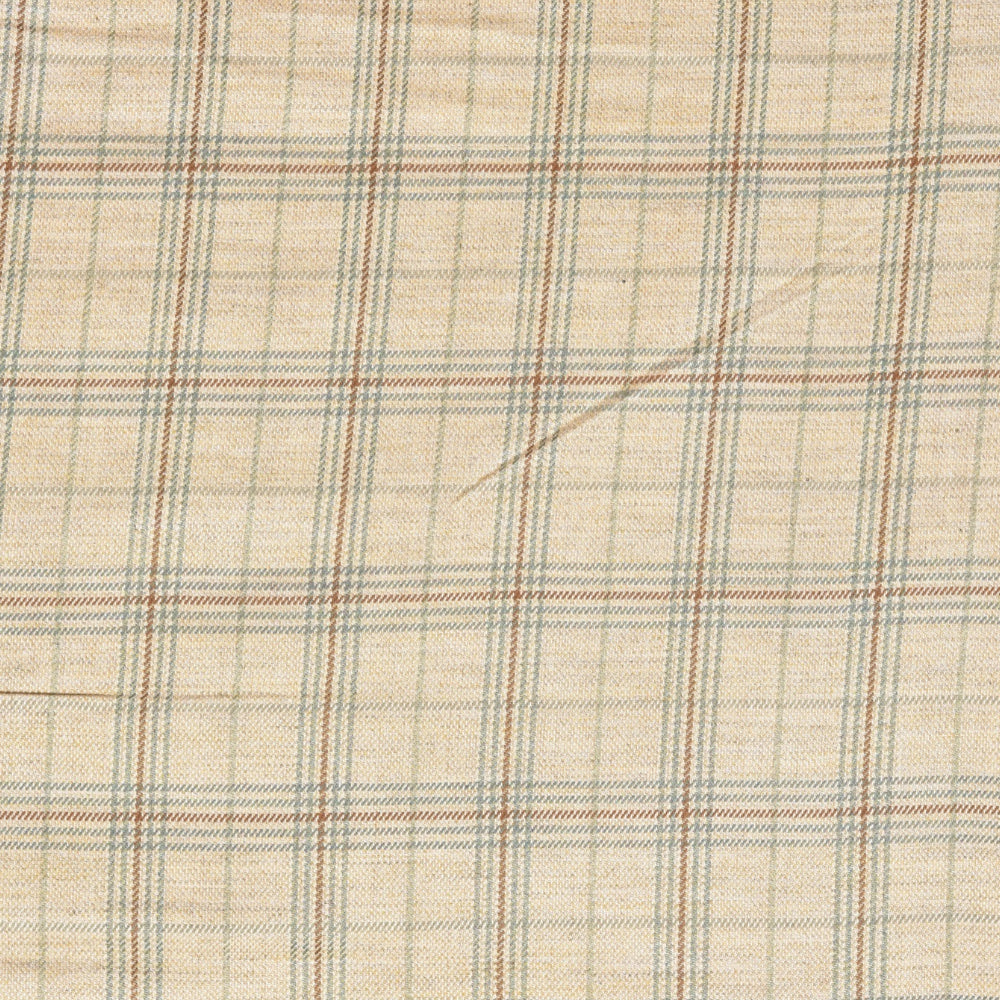 Beige-Green-Checks-Tweed-Wool-Fabric-90766