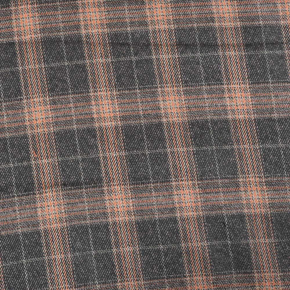 Black Brown Checks (2 Meter) Tweed Wool Fabric-90781