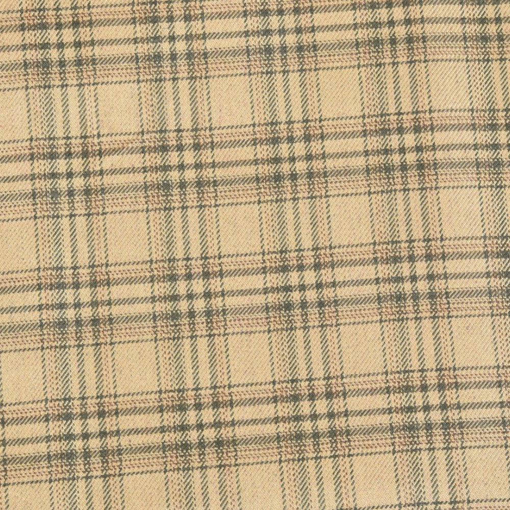 Beige-Green-Checks-Tweed-Wool-Fabric-90785