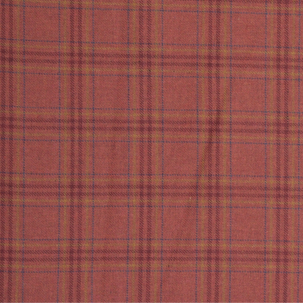 Wool Blazer Fabric (2 Meter)-Red Navy Blue Checks-90658