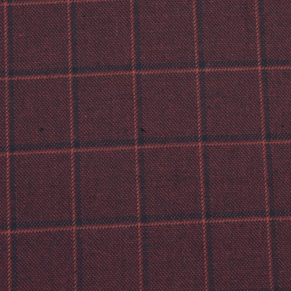 Wool Blazer Fabric (2 Meter)-Wine Black Checks-90664