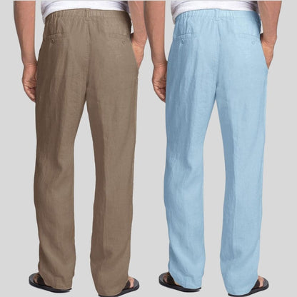 Combo of 2 Light Gray and Sky Blue Linen Men Pants-47410