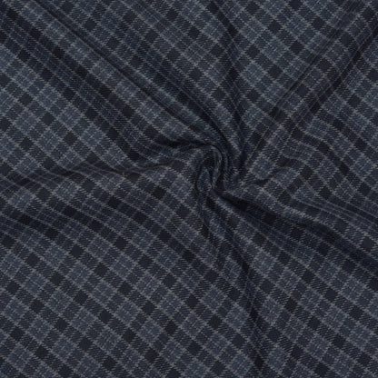 Wool Blazer Fabric (2 Meter)-Black Gray Checks-90629