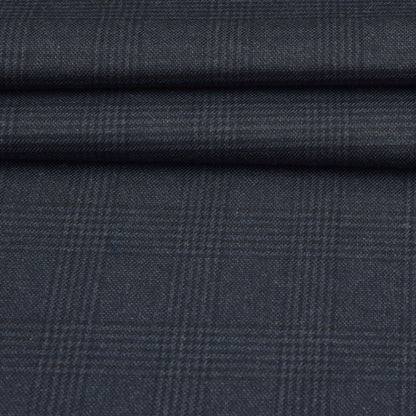 Wool Blazer Fabric (2 Meter)-Black Gray Checks-90639