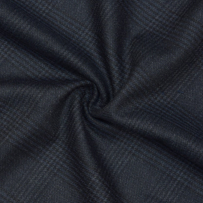 Wool Blazer Fabric (2 Meter)-Black Gray Checks-90639