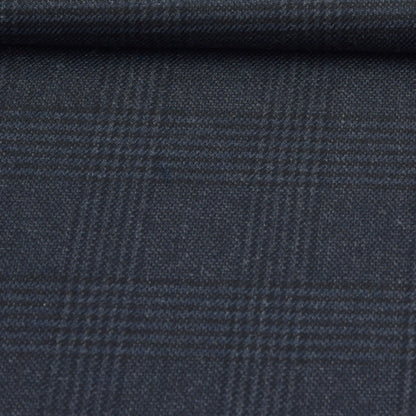 Wool Blazer Fabric (2 Meter)-Black Gray Checks-90639