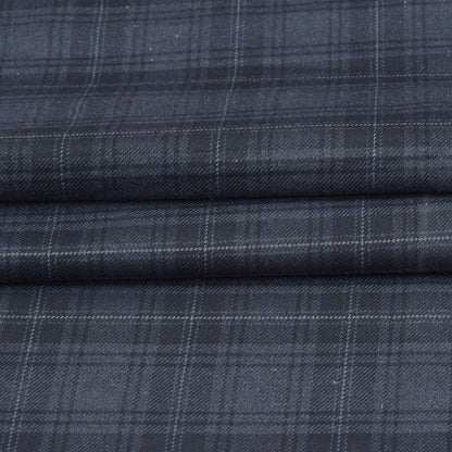 Wool Blazer Fabric (2 Meter)-Black Gray Checks-90652