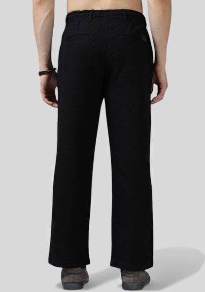 Black Premium Linen Relaxed Fit Loose Fit Men Trouser-50475