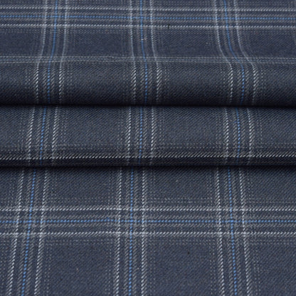 Wool Blazer Fabric (2 Meter)-Black White Checks-90663