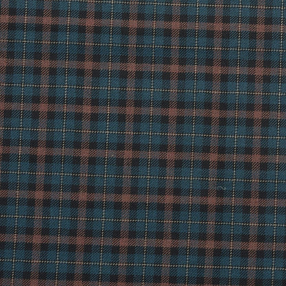 Wool Blazer Fabric (2 Meter)-Blue Black Checks-90632