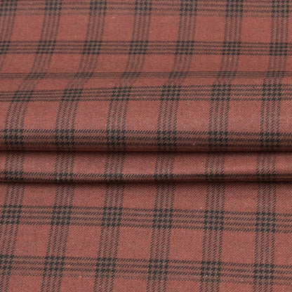 Wool Blazer Fabric (2 Meter)-Brown Black Checks-90651