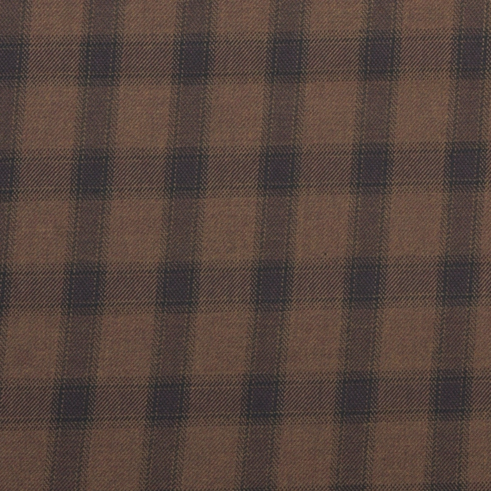 Wool Blazer Fabric (2 Meter)-Brown Black Checks-90653
