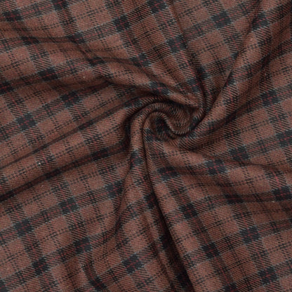 Wool Blazer Fabric (2 Meter)-Brown Black Checks-90659