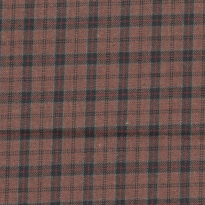 Wool Blazer Fabric (2 Meter)-Brown Black Checks-90659