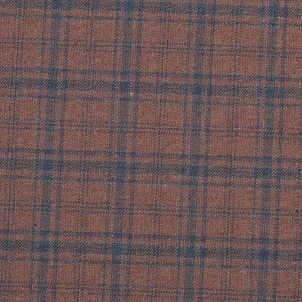 Wool Blazer Fabric (2 Meter)-Brown Blue Checks-90661