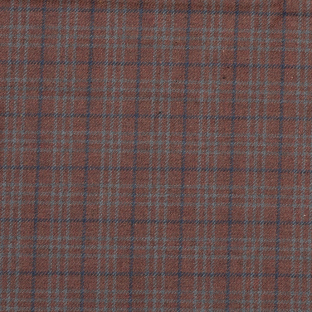 Wool Blazer Fabric (2 Meter)-Brown White Checks-90635