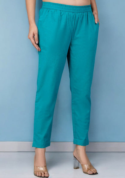 Cyan Cotton Pant-49197