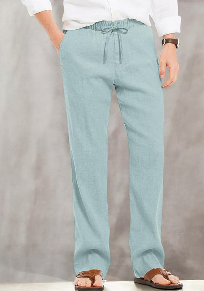 Cyan Linen Loose Fit Men Pant-49502