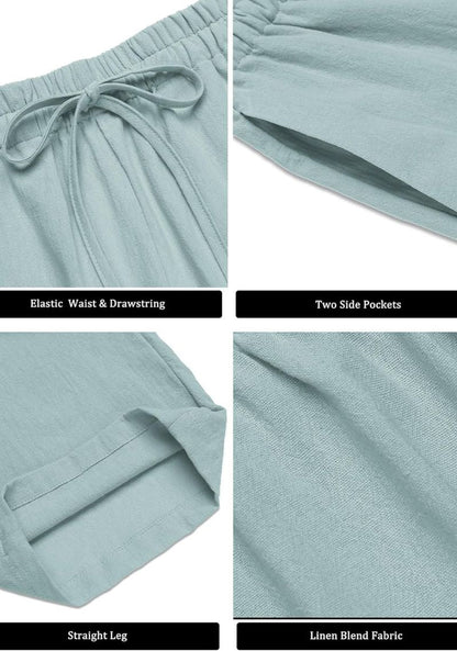 Cyan Linen Loose Fit Men Pant-49502