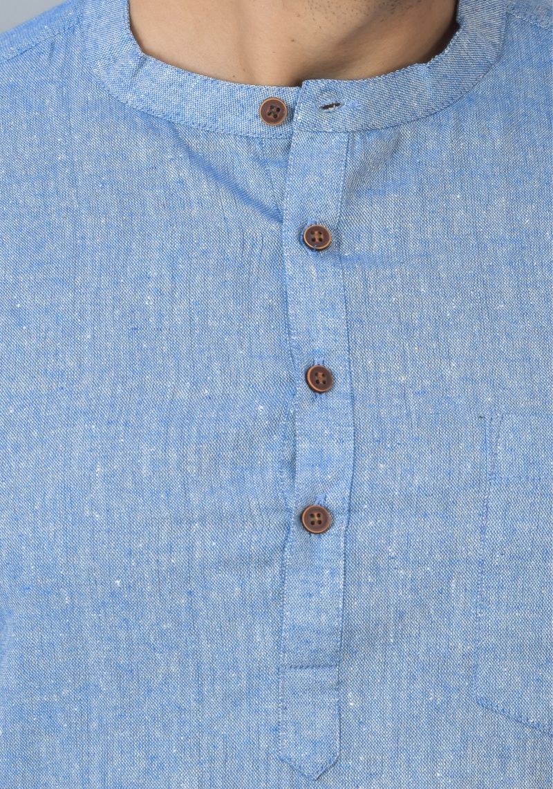 Men Cotton Solid Co-ord Set Denim-25730