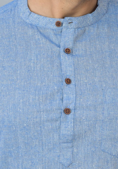 Men Cotton Solid Co-ord Set Denim-25730