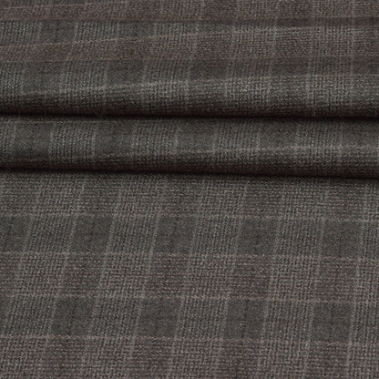 Wool Blazer Fabric (2 Meter)-Gray Black Checks-90640