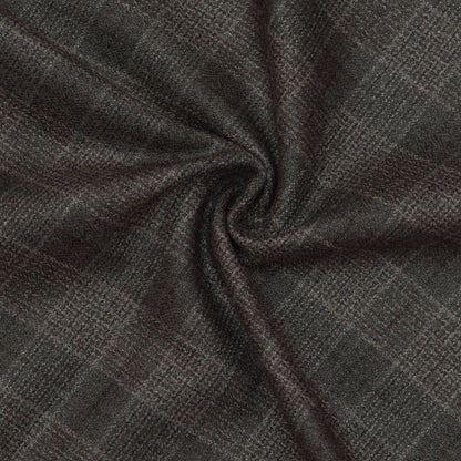 Wool Blazer Fabric (2 Meter)-Gray Black Checks-90640