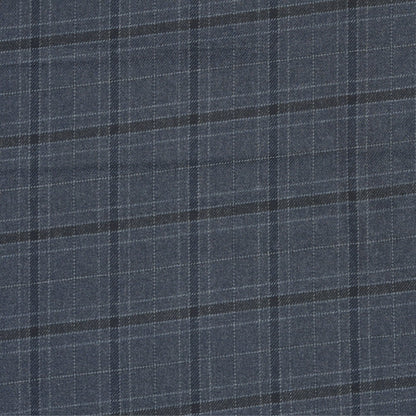 Wool Blazer Fabric (2 Meter)-Gray Black Checks-90648
