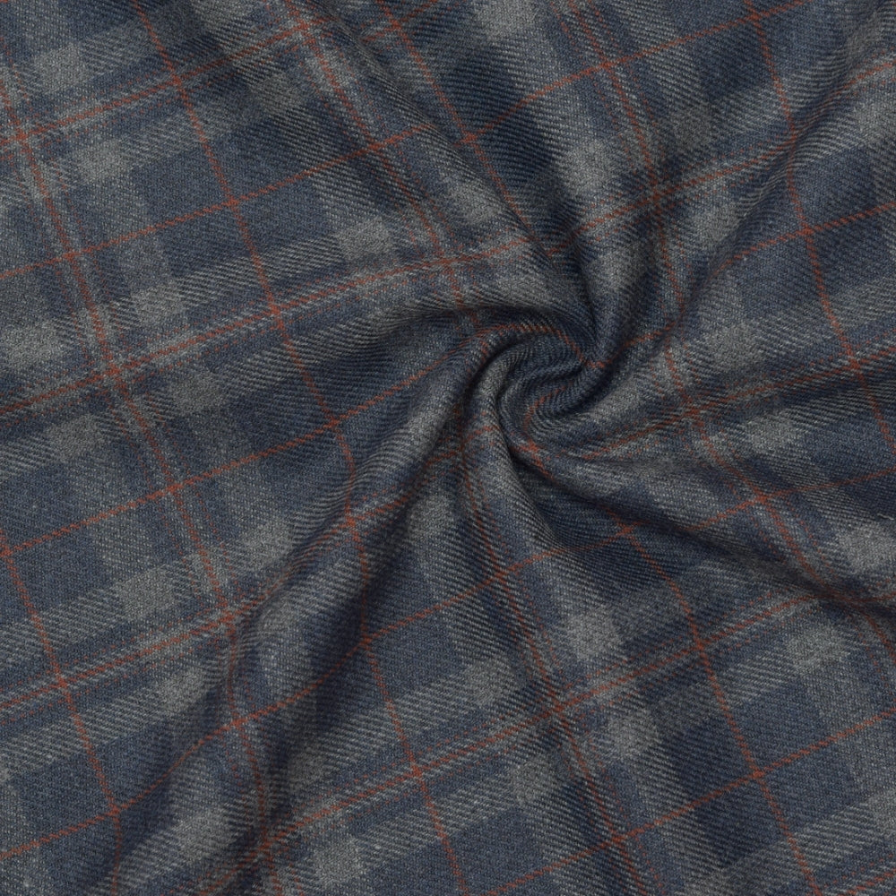 Wool Blazer Fabric (2 Meter)-Gray Black Checks-90657