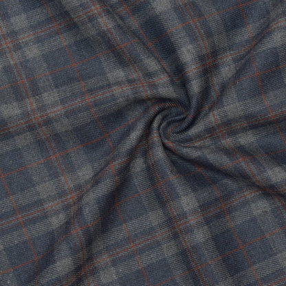 Wool Blazer Fabric (2 Meter)-Gray Black Checks-90657