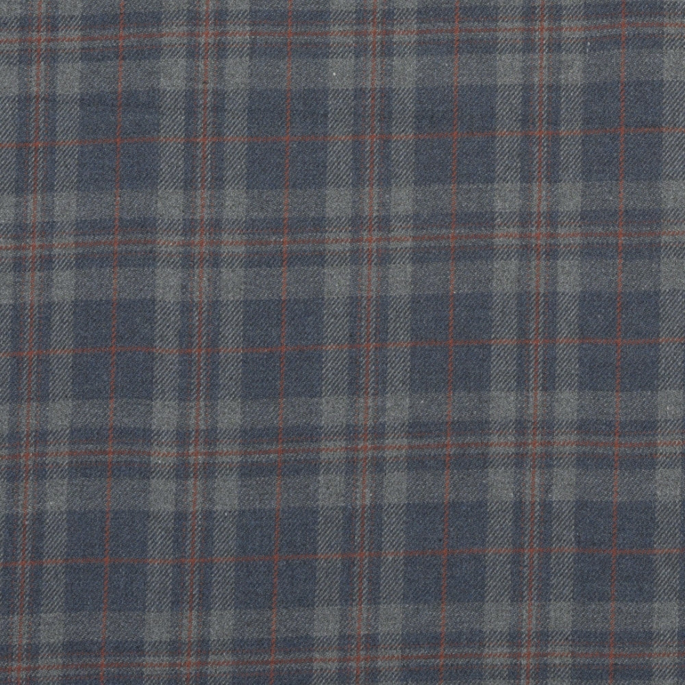 Wool Blazer Fabric (2 Meter)-Gray Black Checks-90657