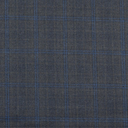Wool Blazer Fabric (2 Meter)-Gray Black Checks-90665