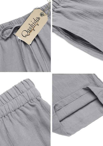 Gray Linen Loose Fit Men Pant-49497