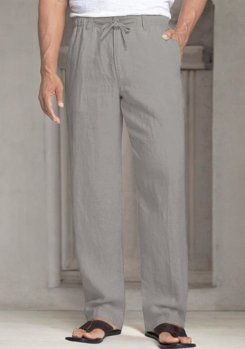 Gray Linen Regular Fit Pant-49377