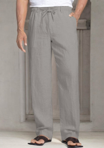 Gray Linen Regular Fit Pant-49377