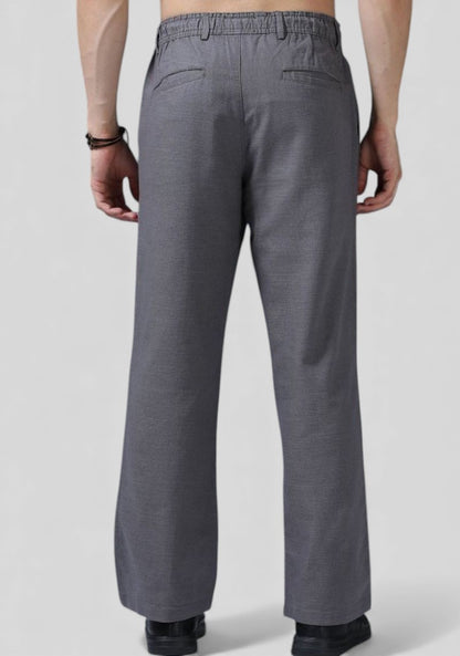 Gray Premium Linen Relaxed Fit Loose Fit Men Trouser-50473