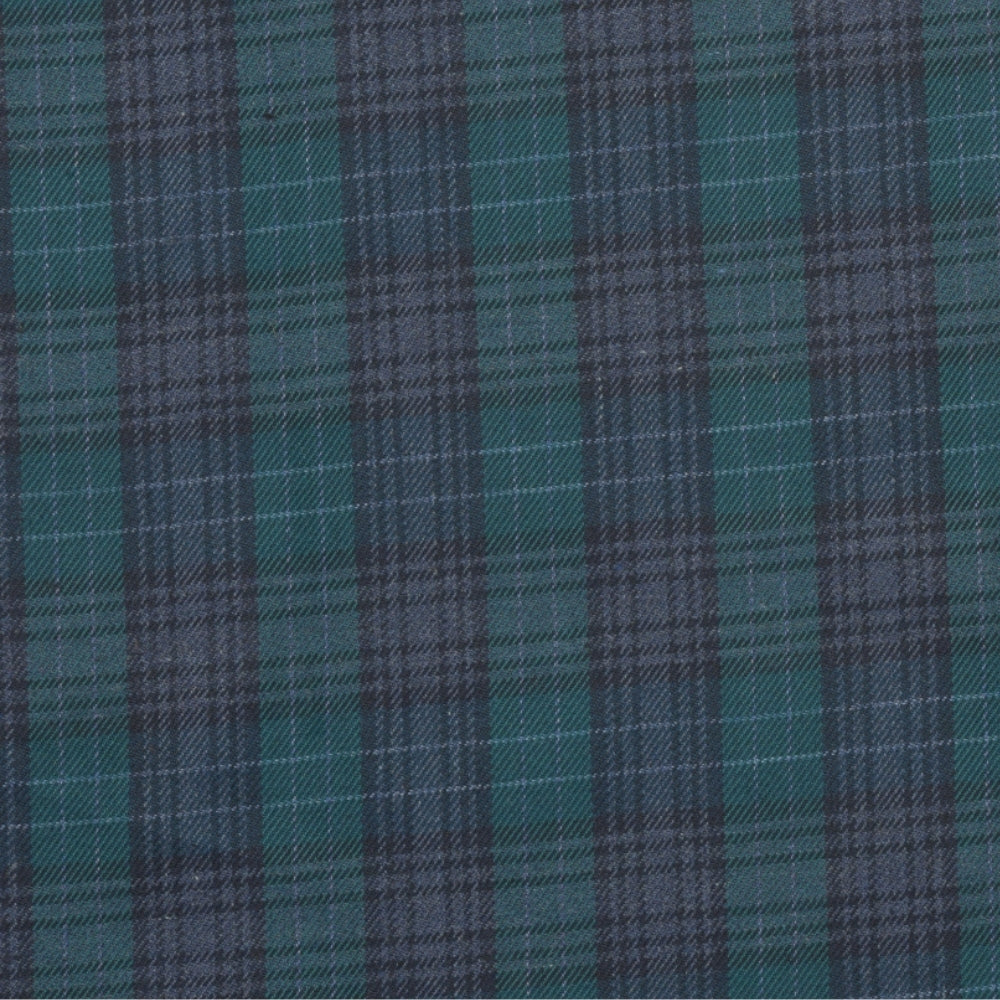 Wool Blazer Fabric (2 Meter)-Green Gray Checks-90646