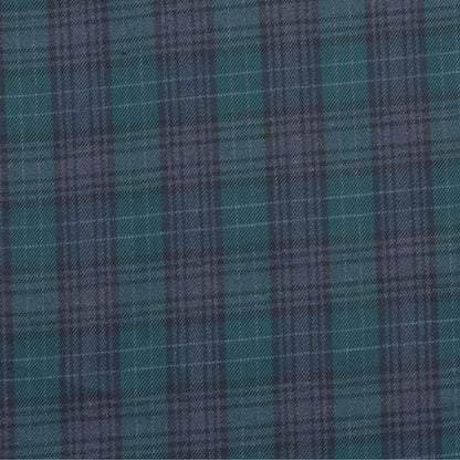 Wool Blazer Fabric (2 Meter)-Green Gray Checks-90646