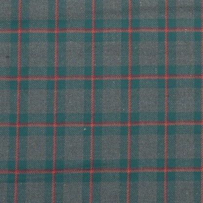 Wool Blazer Fabric (2 Meter)-Green Orange and Black Checks-90654