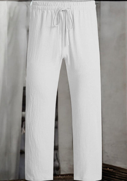 Light Gray Linen Loose Fit Men Pant-49507