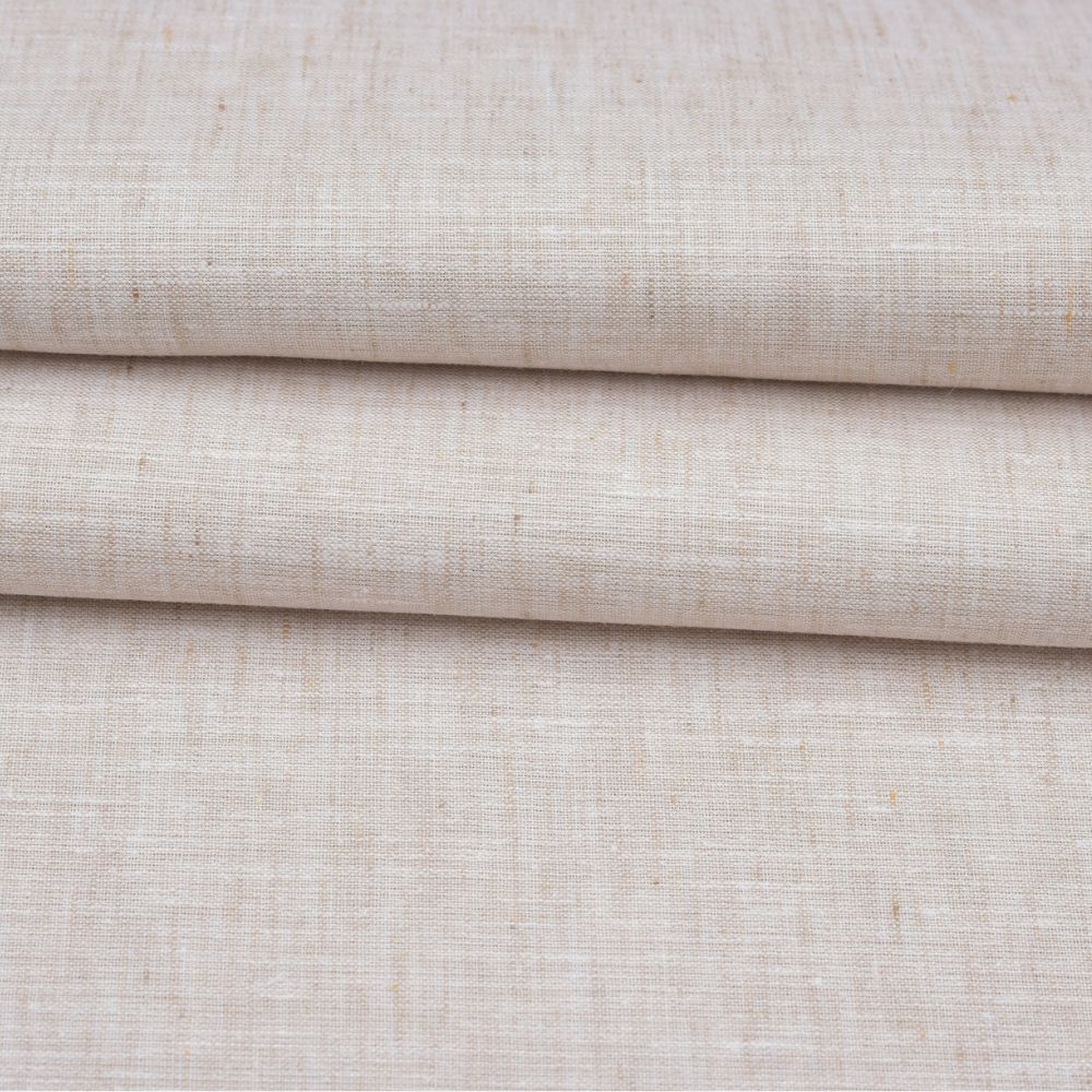 Linen Shirt Fabric(1.6 MTR) Linen Plain Beige-90557