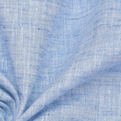 Linen Shirt Fabric(1.6 MTR) Linen Plain Blue-90556