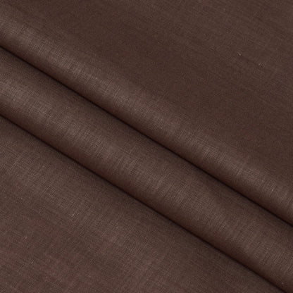 Linen Shirt Fabric(1.6 MTR) Linen Plain Coffee Brown-90620