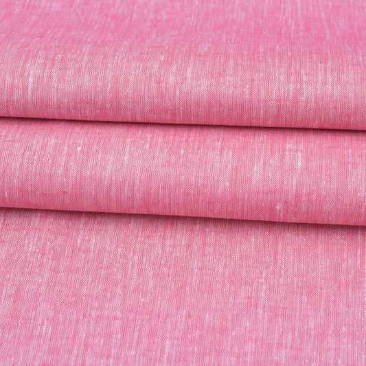 Linen Shirt Fabric(1.6 MTR) Linen Plain Pink-90559